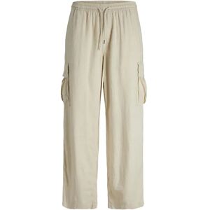 Jack & Jones Bill Nate Linen Blend Cargo Pants Summer Sand 48 Men Jack & Jones Bill Nate Linen Blend Cargo Pants Summer Sand 48 Men