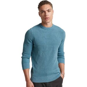 Superdry Textured Sweater Washed Pottery Blue 2XL Men Superdry Textured Sweater Washed Pottery Blue 2XL Men