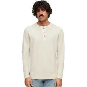 Superdry Waffle Henley Long Sleeve T-shirt Light Stone Beige 2XL Men Superdry Waffle Henley Long Sleeve T-shirt Light Stone Beige 2XL Men