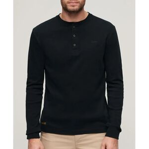 Superdry Vle Mid Weight Henley Long Sleeve T-shirt Black 2XL Men Superdry Vle Mid Weight Henley Long Sleeve T-shirt Black 2XL Men