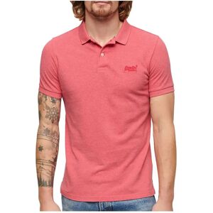 Superdry Classic Pique Short Sleeve Polo Punch Pink Marl 2XL Men Superdry Classic Pique Short Sleeve Polo Punch Pink Marl 2XL Men