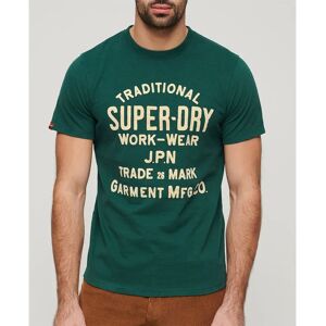 Superdry Workwear Flock Graphic Short Sleeve T-shirt Bengreen Marl 2XL Men Superdry Workwear Flock Graphic Short Sleeve T-shirt Bengreen Marl 2XL Men