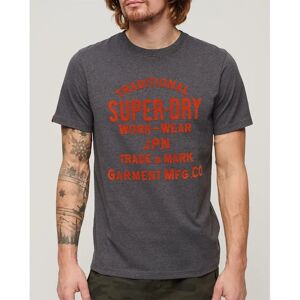 Superdry Workwear Flock Graphic Short Sleeve T-shirt Granite Grey Marl L Men Superdry Workwear Flock Graphic Short Sleeve T-shirt Granite Grey Marl L Men