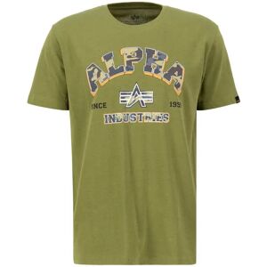 Alpha Industries College Camo T Short Sleeve T-shirt Moss Green 2XL Men Alpha Industries College Camo T Short Sleeve T-shirt Moss Green 2XL Men