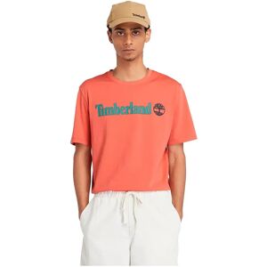 Timberland Kennebec River Linear Logo Short Sleeve T-shirt Burnt Sienna / App L Men Timberland Kennebec River Linear Logo Short Sleeve T-shirt Burnt Sienna / App L Men