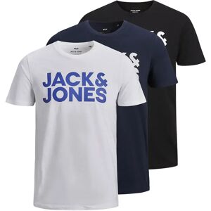 Jack & Jones Corp Logo Short Sleeve T-shirt 3 Units White / Pack W Navyblazer / Black All Big 2XL Men Jack & Jones Corp Logo Short Sleeve T-shirt 3 Units White / Pack W Navyblazer / Black All Big 2XL Men