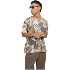 Jack & Jones Palma Resort Short Sleeve Shirt Travertine / Fit Relaxed Fit M Men Jack & Jones Palma Resort Short Sleeve Shirt Travertine / Fit Relaxed Fit M Men