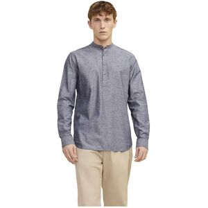 Jack & Jones Summer Half Placket Linen Long Sleeve Shirt Faded Denim XS Men Jack & Jones Summer Half Placket Linen Long Sleeve Shirt Faded Denim XS Men