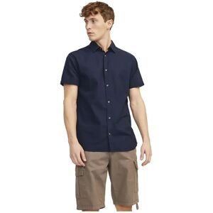 Jack & Jones Summer Linen Short Sleeve Shirt Navy Blazer XS Men Jack & Jones Summer Linen Short Sleeve Shirt Navy Blazer XS Men