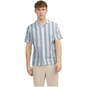 Jack & Jones Summer Stripe Resort Short Sleeve Shirt Captains Blue / Fit Relax Fit M Men Jack & Jones Summer Stripe Resort Short Sleeve Shirt Captains Blue / Fit Relax Fit M Men