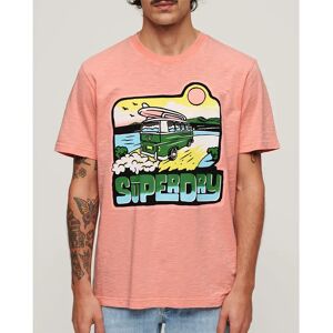 Superdry Neon Travel Graphic Loose Short Sleeve T-shirt Peach Amber Pink Slub M Men Superdry Neon Travel Graphic Loose Short Sleeve T-shirt Peach Amber Pink Slub M Men