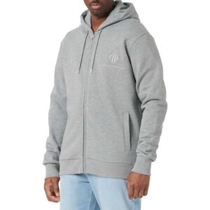 Gant Reg Tonal Shield Full Zip Sweatshirt Grey Melange M Men Gant Reg Tonal Shield Full Zip Sweatshirt Grey Melange M Men