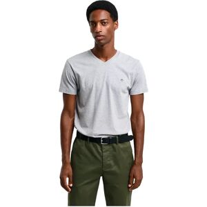 Gant Shield Short Sleeve V Neck T-shirt Grey Melange S Men Gant Shield Short Sleeve V Neck T-shirt Grey Melange S Men