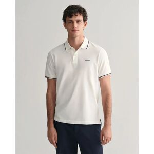 Gant Tipped Piqué Short Sleeve Polo White S Men Gant Tipped Piqué Short Sleeve Polo White S Men