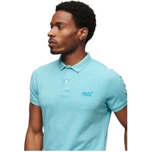 Superdry Classic Pique Short Sleeve Polo Aqua Blue Grit 2XL Men Superdry Classic Pique Short Sleeve Polo Aqua Blue Grit 2XL Men