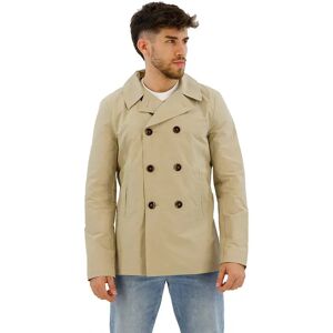 Superdry Merchant Twill Pea Coat Stone Wash Taupe Brown XL Men Superdry Merchant Twill Pea Coat Stone Wash Taupe Brown XL Men