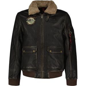 Alpha Industries B15 Custom Leather Jacket Vintage Brown L Men Alpha Industries B15 Custom Leather Jacket Vintage Brown L Men