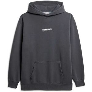 Superdry Micro Logo Graphic Loose Hoodie Ebony 2XL Men Superdry Micro Logo Graphic Loose Hoodie Ebony 2XL Men