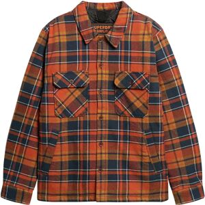 Superdry Surplus Check Quilt Overshirt Navy Gold Check M Men Superdry Surplus Check Quilt Overshirt Navy Gold Check M Men