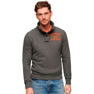 Superdry Vintage Athletic Henley Sweatshirt Charcoal Marl 2XL Men Superdry Vintage Athletic Henley Sweatshirt Charcoal Marl 2XL Men