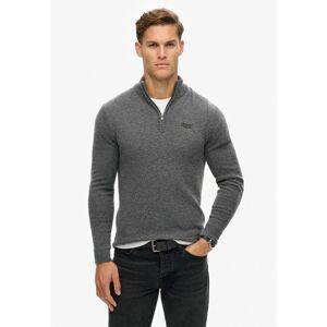Superdry Essential Embroidered Half Zip Sweater Gull Grey Marl 2XL Men Superdry Essential Embroidered Half Zip Sweater Gull Grey Marl 2XL Men