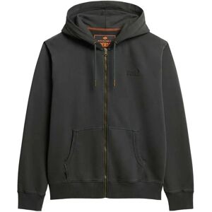 Superdry Essential Logo Washed Full Zip Sweatshirt Washed Black M Men Superdry Essential Logo Washed Full Zip Sweatshirt Washed Black M Men