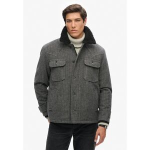Superdry Merchant Wool Chore Jacket Charcoal Herringbone 2XL Men Superdry Merchant Wool Chore Jacket Charcoal Herringbone 2XL Men