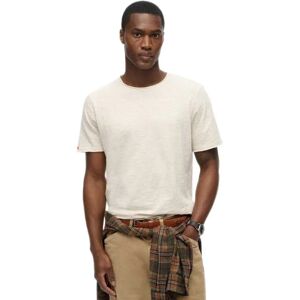 Superdry Raw Edge Slub Short Sleeve T-shirt Oat Cream Marl 2XL Men Superdry Raw Edge Slub Short Sleeve T-shirt Oat Cream Marl 2XL Men