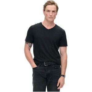 Superdry Raw Edge Slub V Short Sleeve T-shirt Black 2XL Men Superdry Raw Edge Slub V Short Sleeve T-shirt Black 2XL Men
