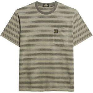Superdry Textured Stripe Pocket Short Sleeve T-shirt Washed Olive Stripe 2XL Men Superdry Textured Stripe Pocket Short Sleeve T-shirt Washed Olive Stripe 2XL Men