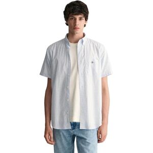Gant Poplin Gingham Short Sleeve Shirt Light Blue 2XL Men Gant Poplin Gingham Short Sleeve Shirt Light Blue 2XL Men