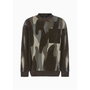 Armani Exchange 6dzm1j_zm4hz Sweater Green Camo L Men Armani Exchange 6dzm1j_zm4hz Sweater Green Camo L Men