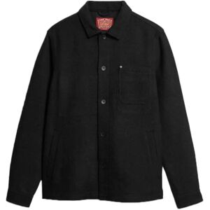 Superdry Merchant Wool Overshirt Black Texture 2XL Men Superdry Merchant Wool Overshirt Black Texture 2XL Men