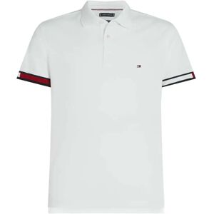 Tommy Hilfiger Flag Cuff Short Sleeve Polo White L Men Tommy Hilfiger Flag Cuff Short Sleeve Polo White L Men