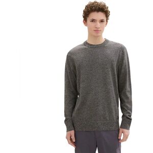 Tom Tailor Basic Crewneck Knit Sweater Grey Tonal Mouline 2XL Men Tom Tailor Basic Crewneck Knit Sweater Grey Tonal Mouline 2XL Men