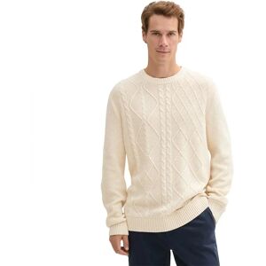 Tom Tailor Cable Crewneck Knit Sweater Smooth Light Sand XL Men Tom Tailor Cable Crewneck Knit Sweater Smooth Light Sand XL Men