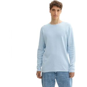 Tom Tailor Structured Roll Edge Knit Sweater Light Metal Blue 2XL Men Tom Tailor Structured Roll Edge Knit Sweater Light Metal Blue 2XL Men