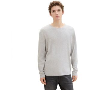 Tom Tailor Structured Roll Edge Knit Sweater Light Stone Grey Melange 2XL Men Tom Tailor Structured Roll Edge Knit Sweater Light Stone Grey Melange 2XL Men