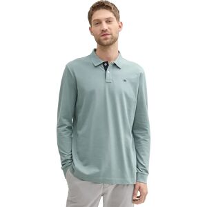 Tom Tailor Basic Contrast Long Sleeve Polo Grey Mint S Men Tom Tailor Basic Contrast Long Sleeve Polo Grey Mint S Men