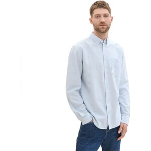 Tom Tailor Oxford Long Sleeve Shirt White / Light Blue Stripe 2XL Men Tom Tailor Oxford Long Sleeve Shirt White / Light Blue Stripe 2XL Men