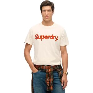 Superdry Classic Core Logo Shadow Short Sleeve T-shirt Oatmeal Beige M Men Superdry Classic Core Logo Shadow Short Sleeve T-shirt Oatmeal Beige M Men