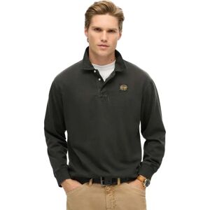 Superdry Contrast Stitch Long Sleeve Polo Washed Black 2XL Men Superdry Contrast Stitch Long Sleeve Polo Washed Black 2XL Men