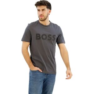 Boss Tape Logo Short Sleeve T-shirt Dark Grey 2XL Men Boss Tape Logo Short Sleeve T-shirt Dark Grey 2XL Men