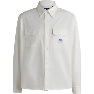 Hugo Boss Ekynone 10260730 Blue Long Sleeve Shirt Open White M Men Hugo Boss Ekynone 10260730 Blue Long Sleeve Shirt Open White M Men