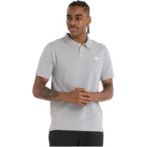 New Balance Cotton Pique Short Sleeve Polo Athletic Grey 053 L Men New Balance Cotton Pique Short Sleeve Polo Athletic Grey 053 L Men