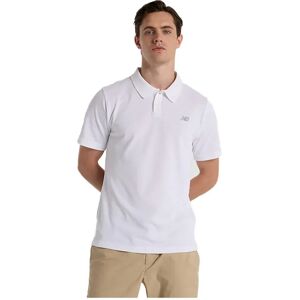 New Balance Cotton Pique Short Sleeve Polo White 100 L Men New Balance Cotton Pique Short Sleeve Polo White 100 L Men