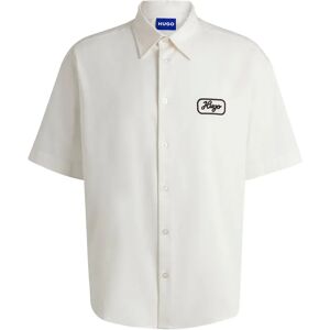 Hugo Boss Ebronn 01 Blue Short Sleeve Shirt Open White M Men Hugo Boss Ebronn 01 Blue Short Sleeve Shirt Open White M Men