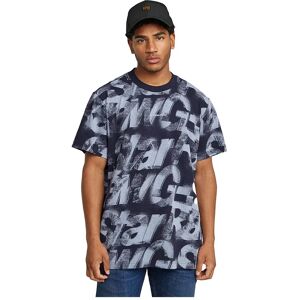 G-star Sprayed Letters Loose Short Sleeve T-shirt Osaka Blue Sprayed Letters 2XL Men G-star Sprayed Letters Loose Short Sleeve T-shirt Osaka Blue Sprayed Letters 2XL Men