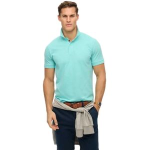 Superdry City Pique Short Sleeve Polo Aqua Sky Turquoise 2XL Men Superdry City Pique Short Sleeve Polo Aqua Sky Turquoise 2XL Men