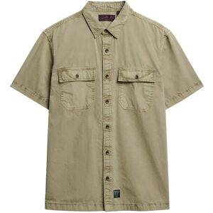 Superdry Military Short Sleeve Shirt Stonewash Taupe Brown 2XL Men Superdry Military Short Sleeve Shirt Stonewash Taupe Brown 2XL Men
